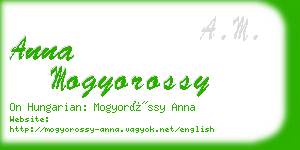 anna mogyorossy business card